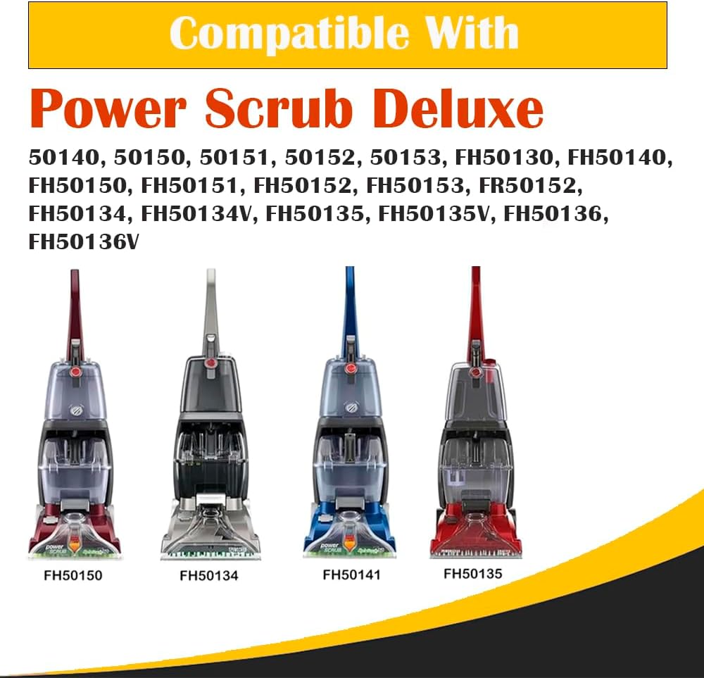 Replacement SpinScrub Brush Block Assembly for Hoover Power Scrub Deluxe FH50150, Replaces 440003857, 440003498, Fits FH50130, FH50141, 5-Head Rotating Carpet Cleaner Brushes