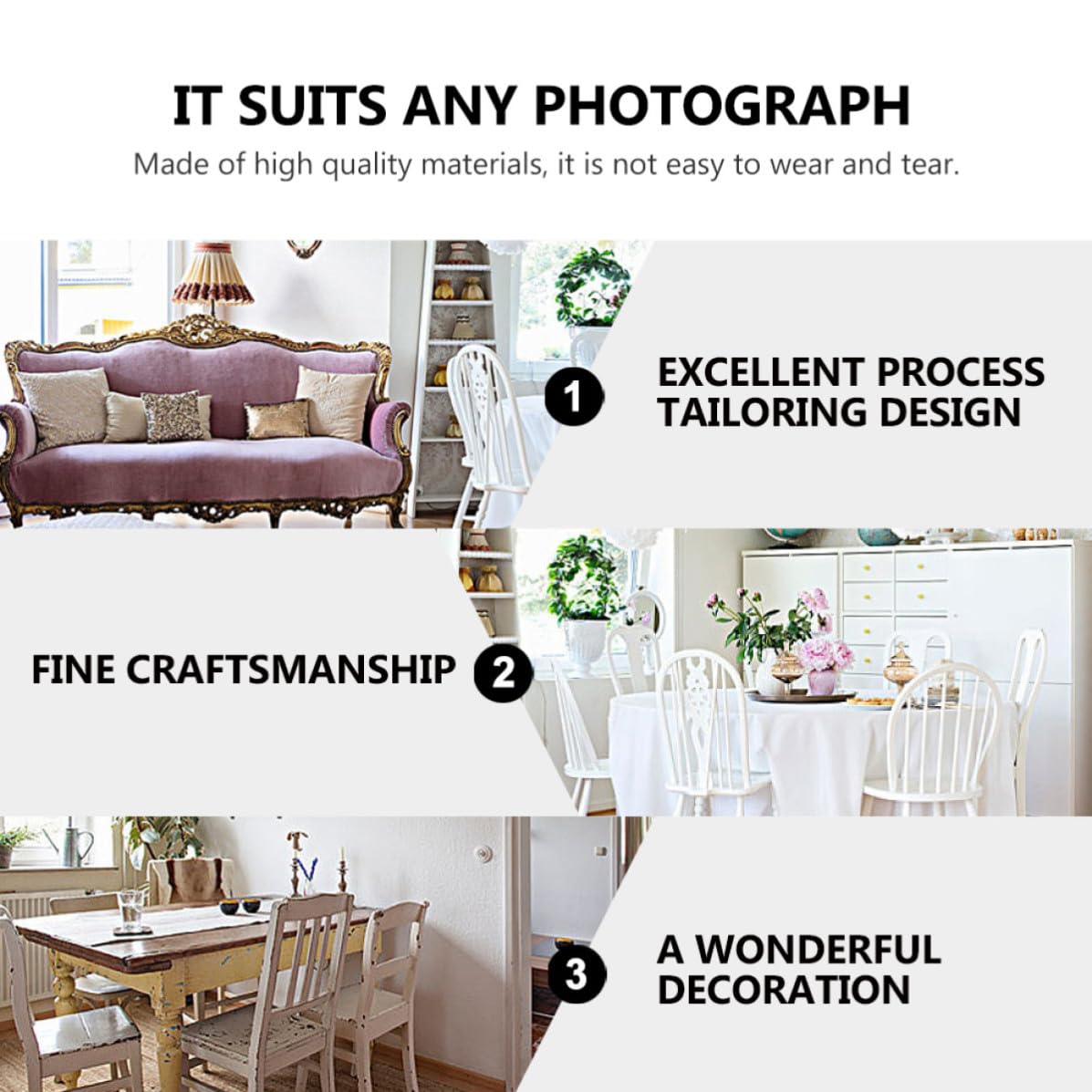 Marco de Fotos Delicado de Pvc para Fotos de Boda y Parejas, Diseño Simple Excelente Acabado para Ambientación del Hogar