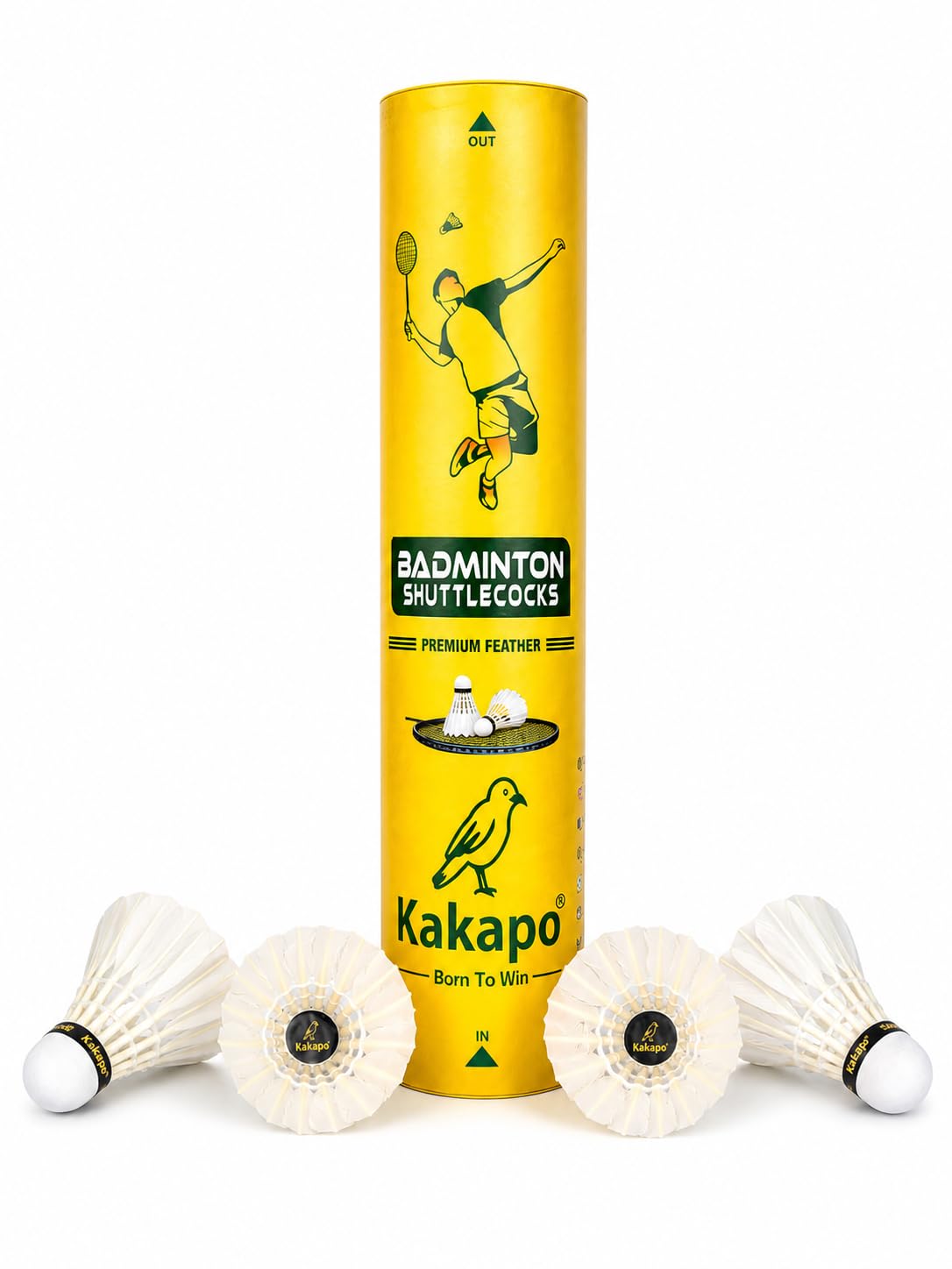 Kakapo Feather Shuttlecocks | Pack of 10 | Durable Cork Base | Stable Flight Performance | Gold Series Feather Shuttlecock | 100% Natural Feather Construction , Durable Cork Base , Stable Flight Performance, Consistent Shot Control-image-9