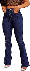 Calça Jeans Cintura Aalta Flare com Lycra