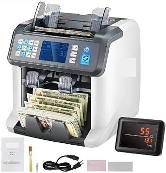 Cash Register, 1200 Pcs/Min Money Counter Business Cash Register, Bills Counterfeit Bill Detector 2 CIS/UV//IR/DD/Function Bank Store