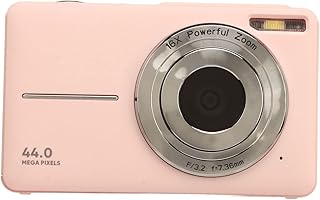 Câmera Digital, Câmera Infantil 1080P 44M Com Foco Automático, Câmera Vlogging Com Zoom 16X, Câmera Apontar e Disparar, Câmera Pequena Compacta para Meninos e Meninas (Rosa)