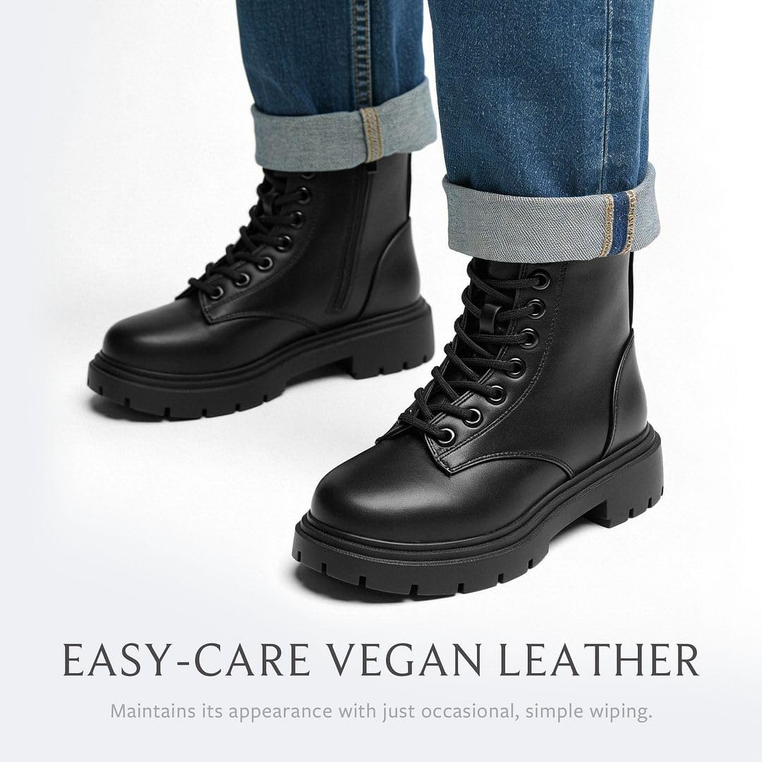 J. Adams Harley Combat Boot - Casual Outdoors Slip On Lace Up Ankle Bootie - Image 4