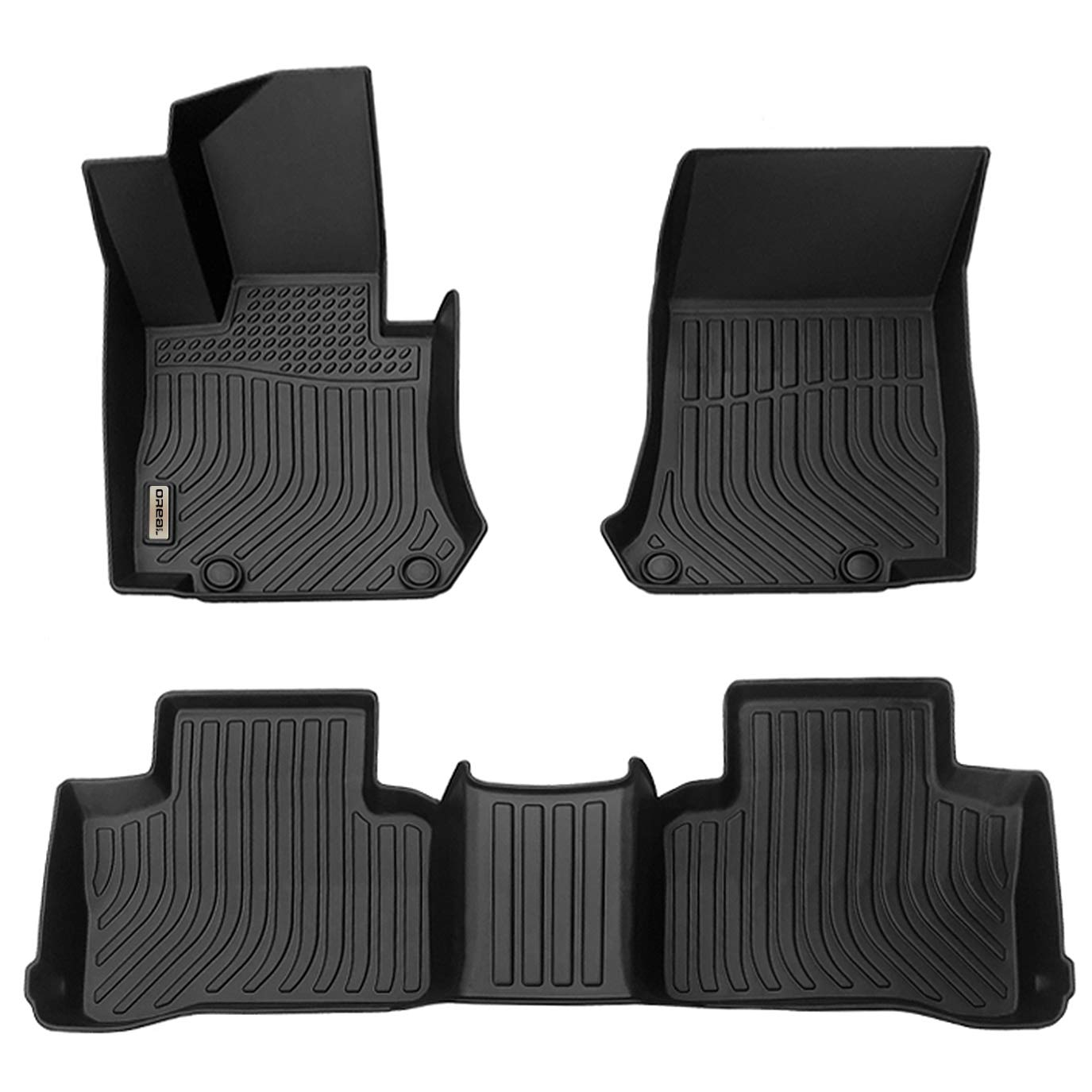 orealtrend Black Floor Mats Liners Replacement for Mercedes Benz GLC 2016-2022 Heavy Duty All Weather Guard Front and Rear Car Carpet-Custom Fit-Tough/Durable/Odorless