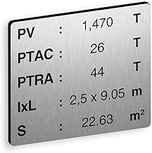 Personalised Engraved Adhesive Tare Sign, Mandatory Signage for Vans, Trailers and Caravans, Size 10 x 8.5 cm Aluminium