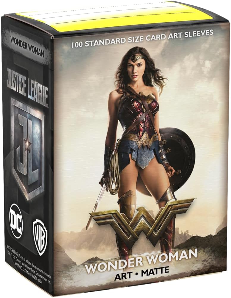 Dragon Shield | Matte Art Sleeves | 100 CT - Smooth & Tough Premium TCG Sleeves | Compatible with Pokemon, One Piece & Magic the Gathering | Wonder Woman Justice League