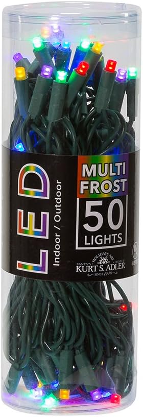 Kurt Adler Set Di 6 Palline Di Vetro Per Albero Di Natale - Blu, Verde, Oro, Viola Con Glitter E Gemma Centrale - 80 Mm