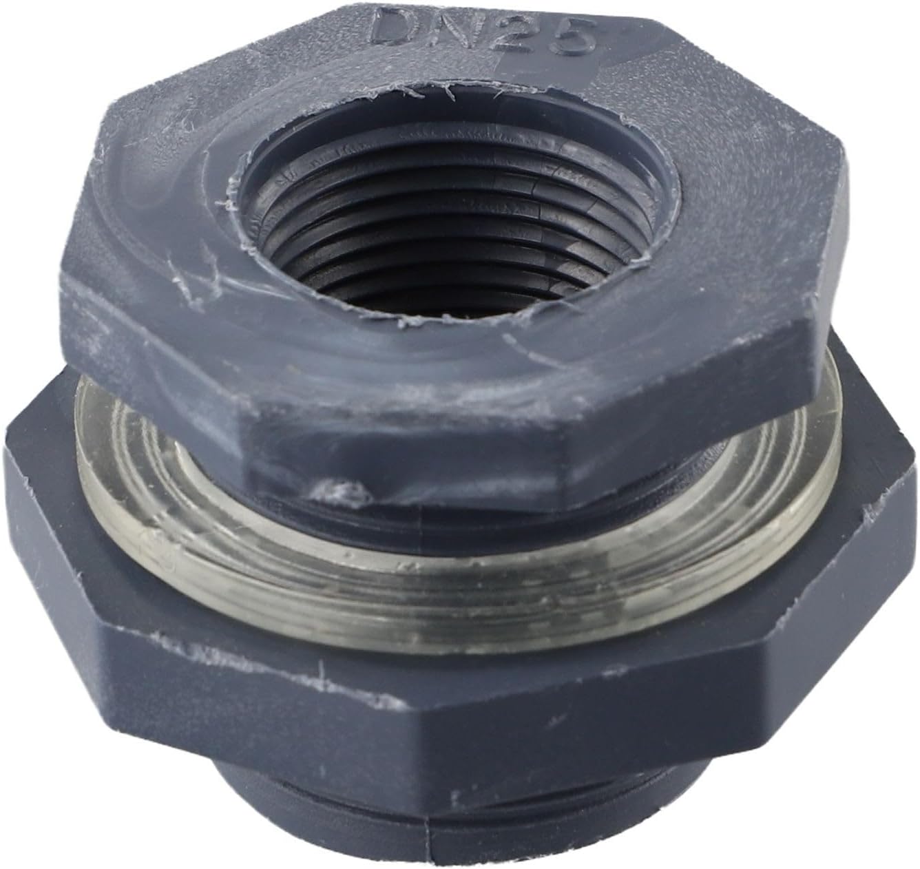 PVC Bulkhead Fitting with Silicone Seal Gasket Joint, Internal Threaded PVC Adapter for Water Tank Overflow Valve, Aquarium Drain Fitting, 3/8 Inch Hole(inch)