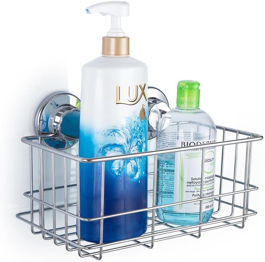 iPEGTOP Suction Cup Deep Shower Caddy Bath Wall Shelf for Large Shampoo Shower Gel Holder Bathroom Storage - Rustproof Stainless Steel