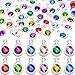 60 Pieces Water Drop Shape Charms Set, Water Drop Crystal Beads Pendants Jewelry Findings for Necklace Bracelet Ankle Earring Hair Ornaments Jewelry DIY Making, 12 Colors