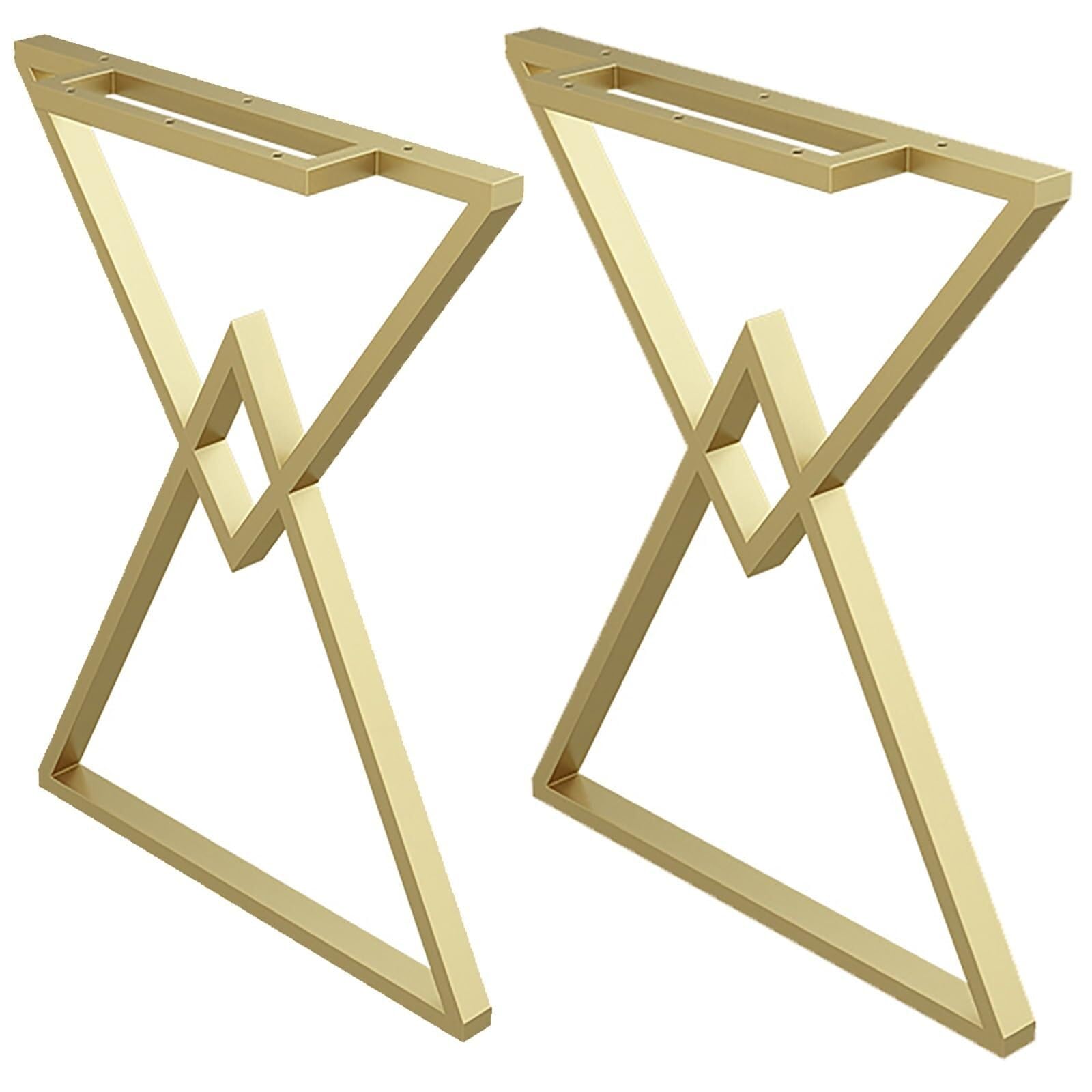 UYHBCNQD 2 Pcs Furniture Legs Metal Replacement Legs Set Dining Tables Support Legs Furniture Foot Heavy Duty Coffee Feet Durable Design(Gold,45cm/18in)