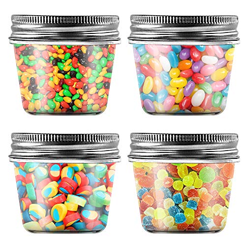 Novelinks 4 Ounce Clear Plastic Jars Containers With Screw On Lids - Refillable Round Empty Plastic Slime Storage Containers For Kitchen & Household Storage - Bpa Free (20 Pack) #TOP5