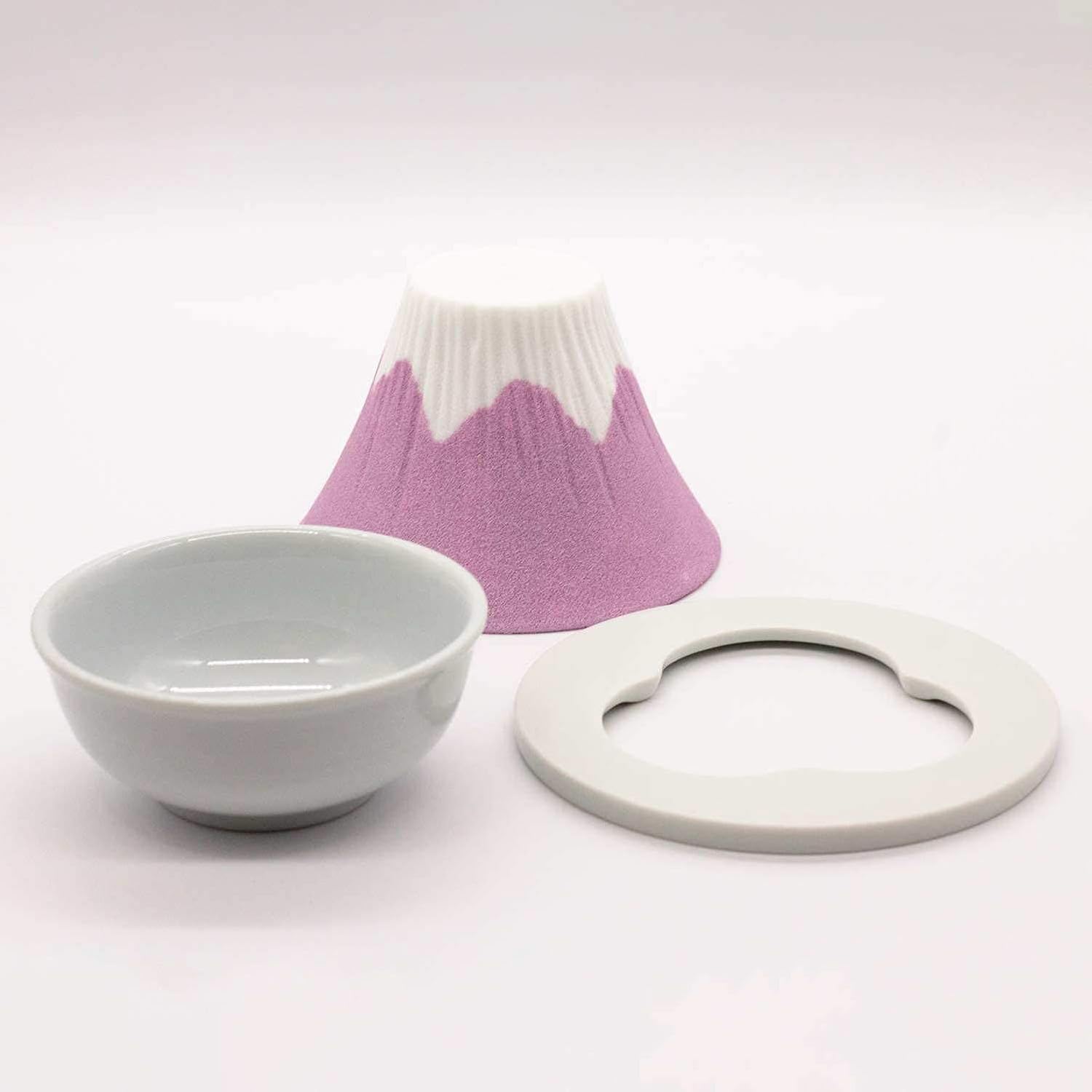 COFIL FUJI Ceramic Coffee Filter Dripper with Dedicated Base and Saucer, Pink 1390400502