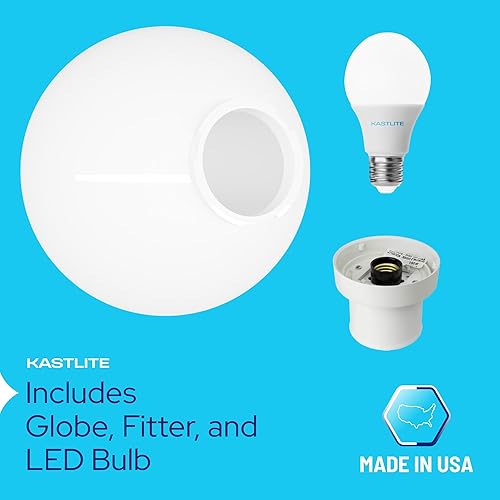 Miniatura 2 de KastLite Accesorio de iluminación combinado de poste de lámpara  Lente acrílica blanca de 12 pulgadas con instalador blanco y montaje de bloqueo