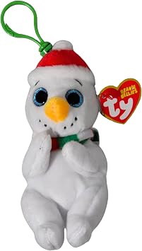 Ty Beanie Bellies Key Clip - Brrrnard The Snowman Soft Plush Stuffed Animal