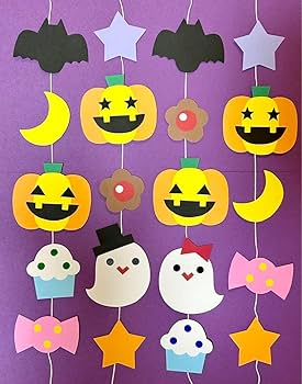 ハロウィンの吊るし飾り４点 にぎやかハロウィンの吊るし飾り | PriPriOnline ＝あなたの保育