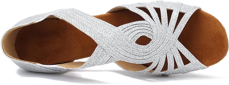 Low Heel Women Ballroom Dance Shoes Salsa Batchata Social Beginner Practice Wedding Dancing 1.5in Heels YT04 - Image 5