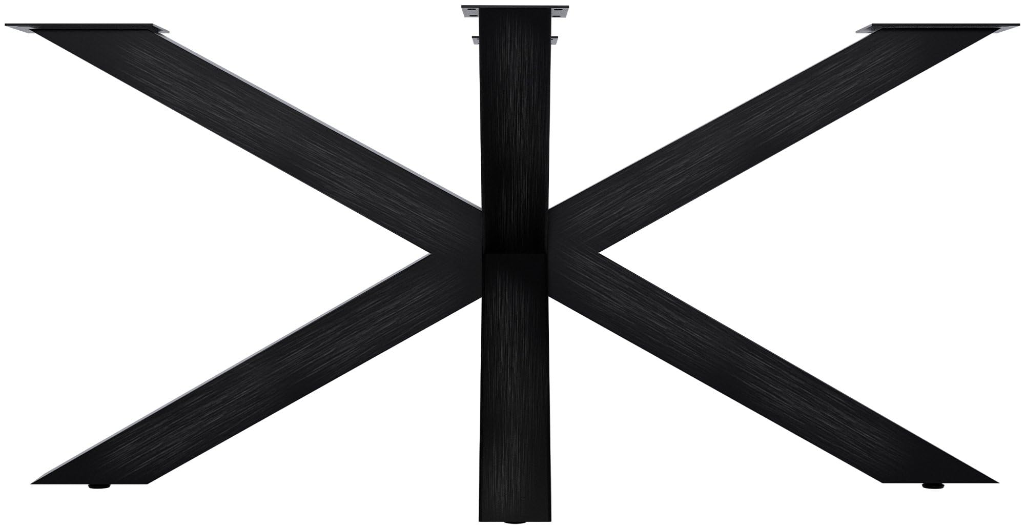 CLP Pieds de Table en métal Noir Table de Salle à Manger Harlan, revêtu par Poudre, particulièrement Stable jusqu'à 300 kg, Couleur:Noir Industriel, Taille:150x78x71 cm