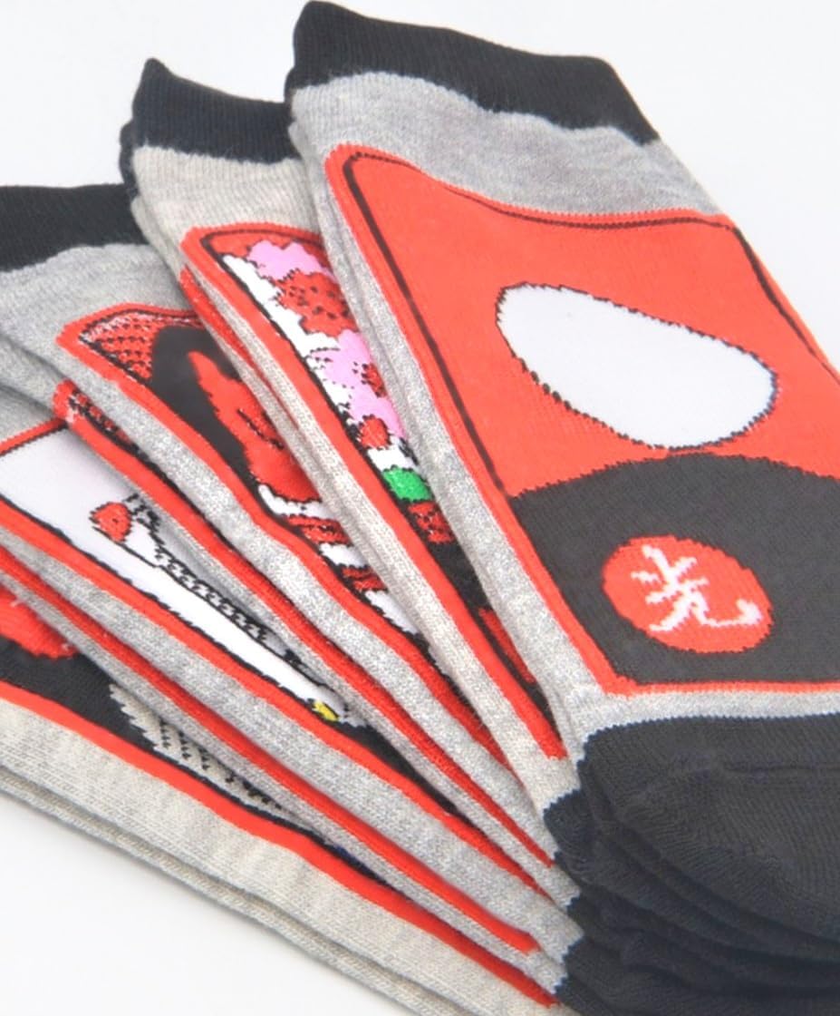 Jcube Korean Cute Socks for Women 5 Pairs - Funny Noodle and Cotton Art Painting Ramen Designs