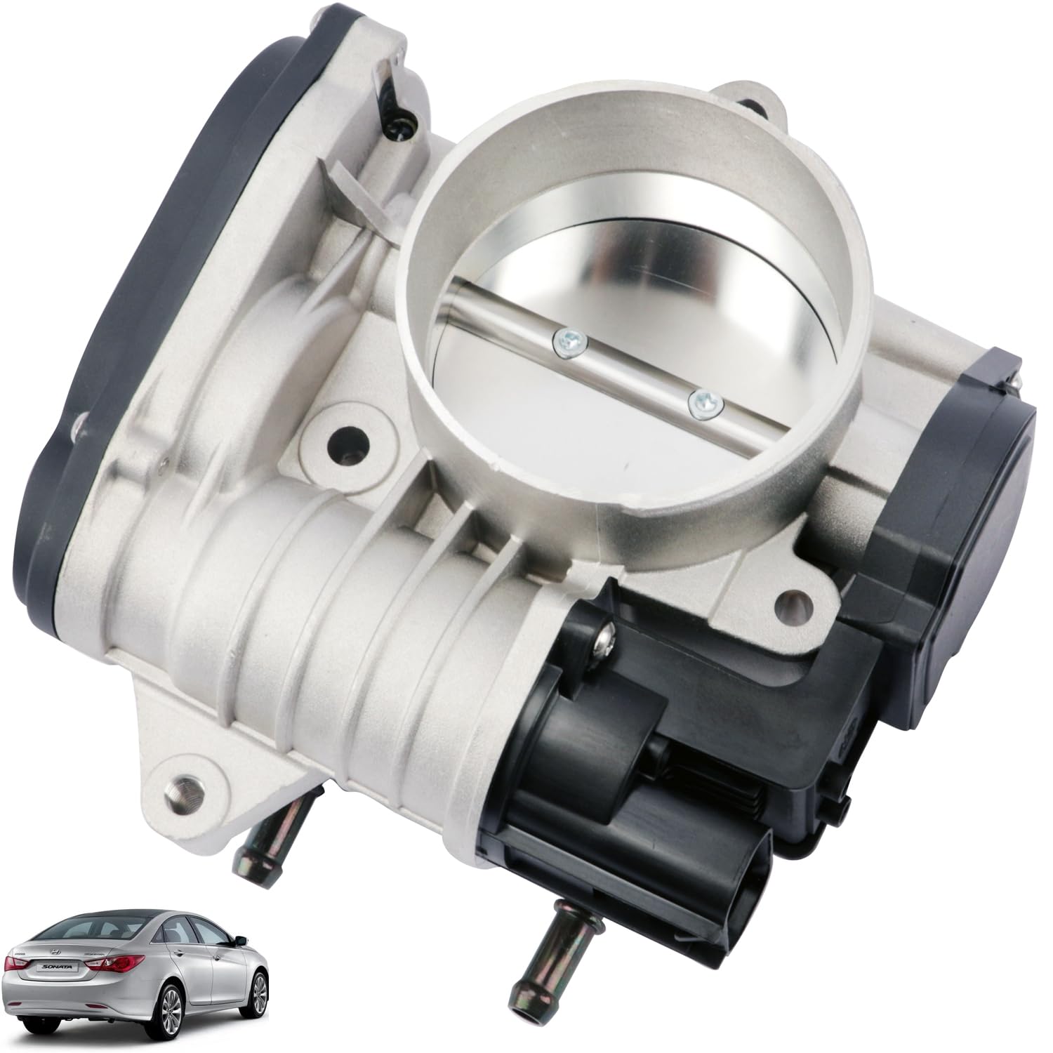 HOWYAANew 75MM Electronic Throttle Body 35100-3C200 Compatible with H-YUNDAI Sonata Veracruz K-IA Sedona Amanti 3.3 3.8L 2006-2011 Replaces S20231 TB1177