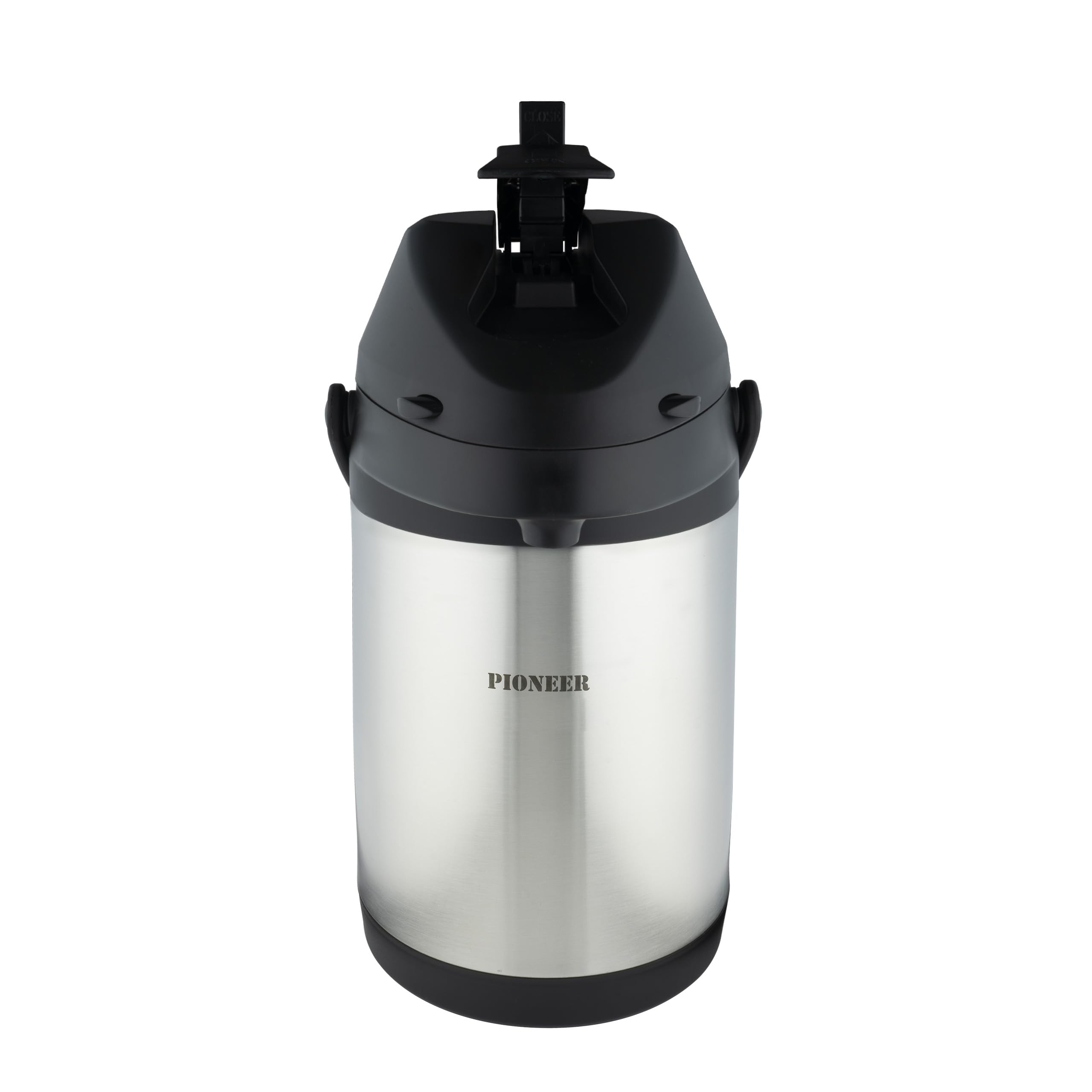 Pioneer 3.0L Stainless Steel Lever Airpot, Leakproof Flask for Hot and Cold Drinks, Easy Pump Drink Dispenser for Events, Silver
