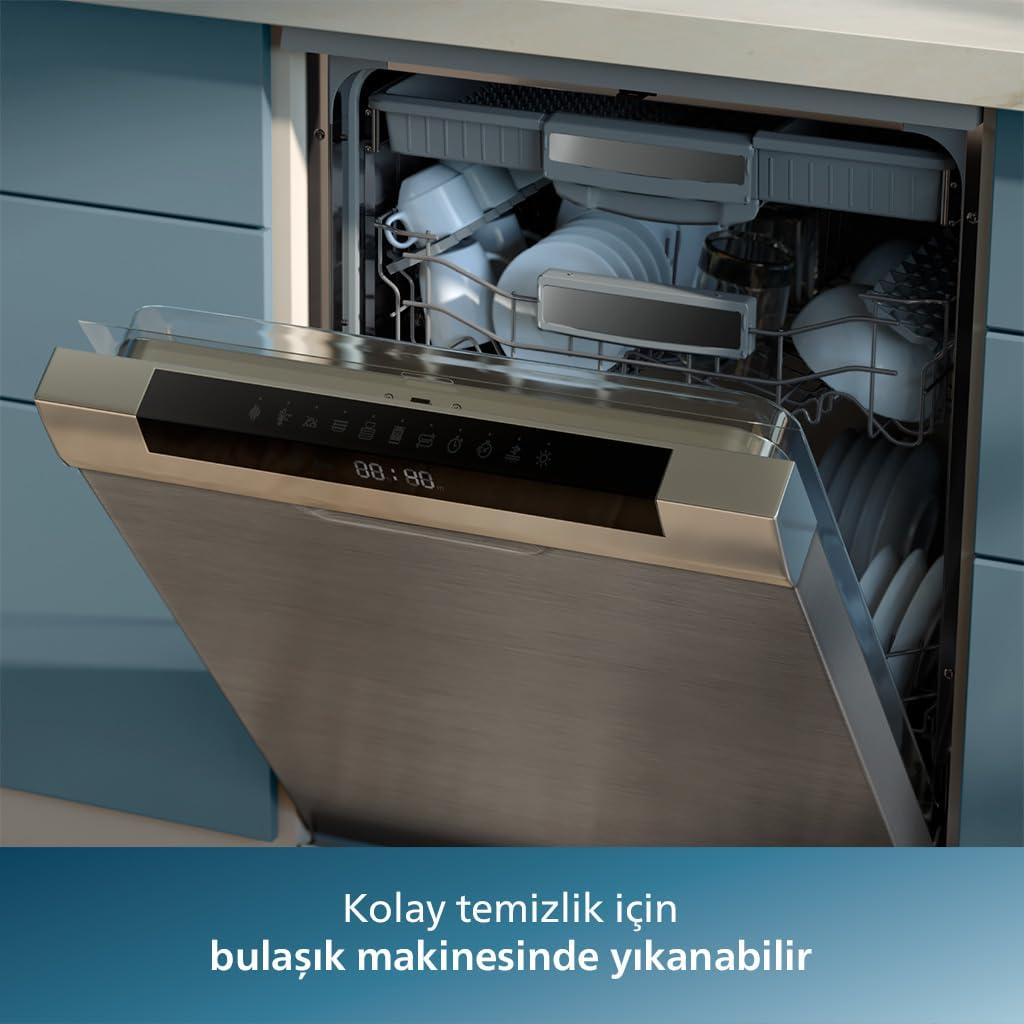 Philips Çift Hazneli Airfryer 3000 Serisi, 9L, 2 Hazneli Air fryer, Rapid Air Teknolojisi, Aileniz için Çok Yönlü Geniş Airfryer, Daha Az Yağ, Enerji Tasarrufu, HomeID Uygulaması (NA350/00)