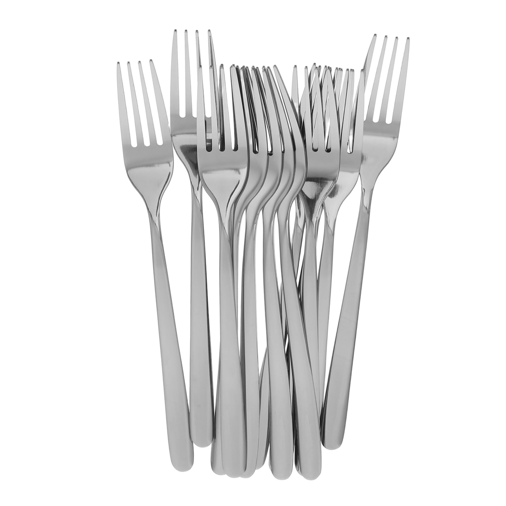 BRIGHTFUFU 12pcs Stainless Steel Fork Set Heavy Duty Dinner Forks for Home Restaurant Party Use Dishwasher Safe Modern Silverware for Salad Dessert Serving