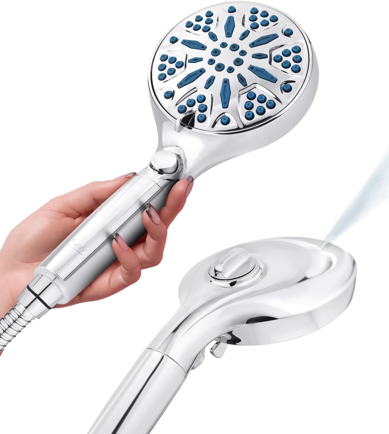 Lokby Water Saving Shower Head and Hose Set 10 Settings Buildin 2