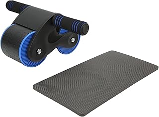 Ruedas Abdominales Redondas Dobles Rodillo Premium Gimnasio en casa Equipo de Ejercicios para Entrenamiento de Cuerpo Completo ABS Metal Diseño Duradero Distancia Entre