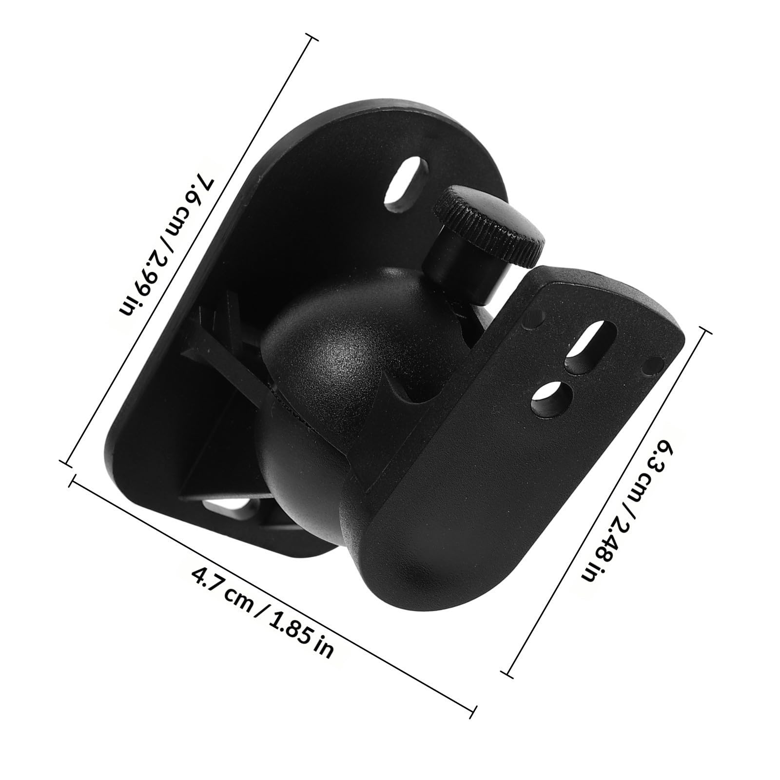 Support Mural Construction Robuste Rotation et Inclinaison Réglables en ABS Noir 6 Pièces pour Fixation Lourde pour Enceintes Surround Cuisine ou Camping-Car