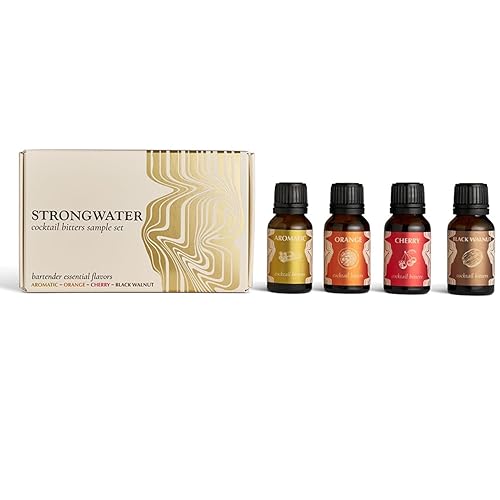 Strongwater Muestra original de amargos de cóctel juego de amargos de cóctel hace 40 cócteles juego de regalo amargo con amargos de cereza naranja