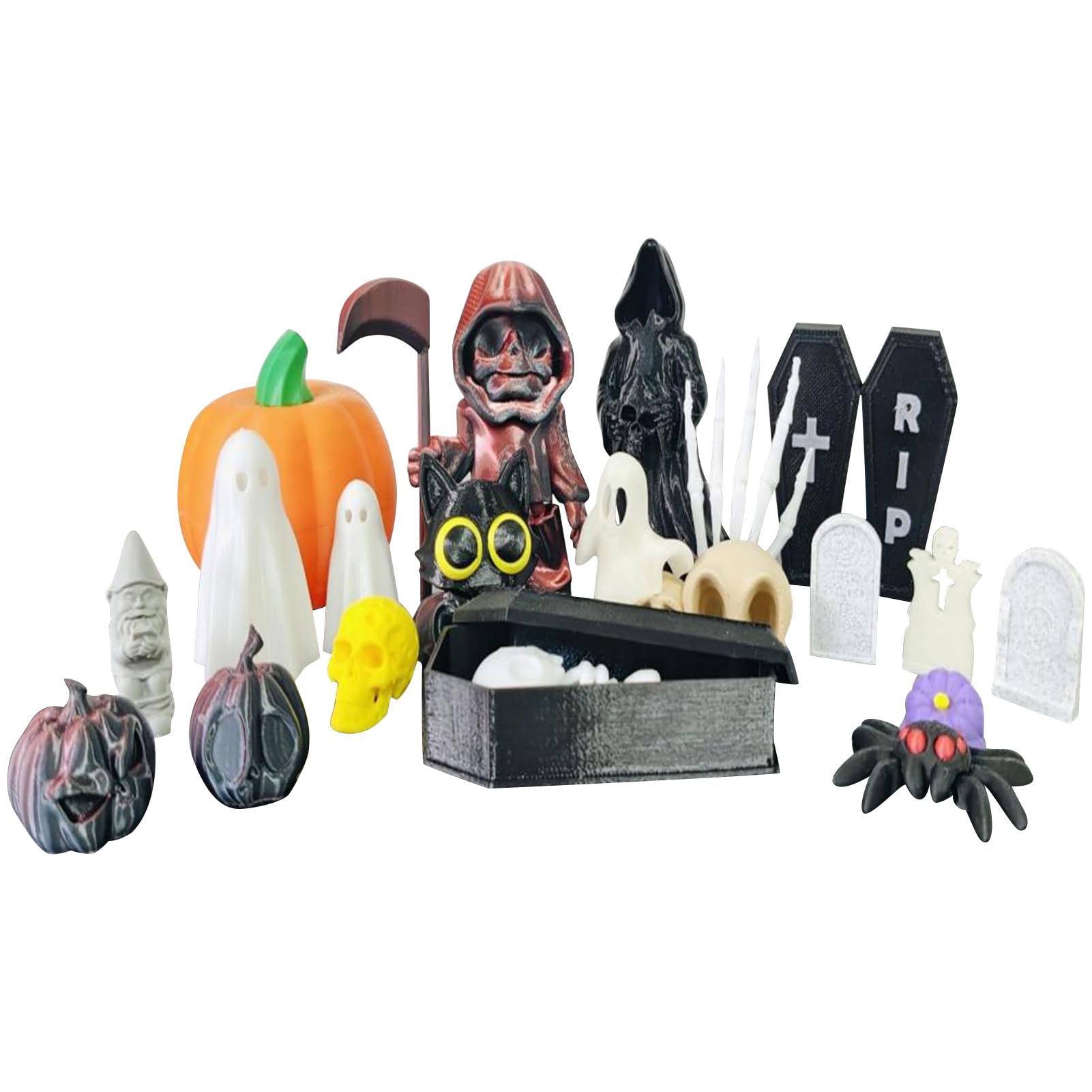 Hsioluted Cyclical Decorative Statues Pack of 20 Divisions Halloween Oriented Participatory Building Dolls Halloween Statues Modular Decor Family Activity Easy Assembly Sculptures