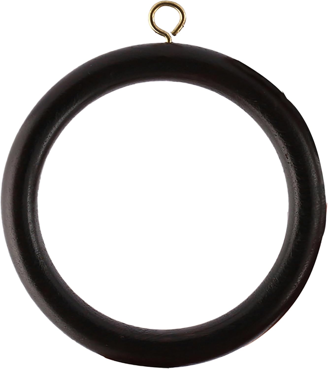 Wooden Curtain Rings 3.5" Outer Diameter, 2.5" Inner, Black Buffed Finish – 100 Pack Large Decorative Drapery Rings for Rods – Durable, Smooth Glide