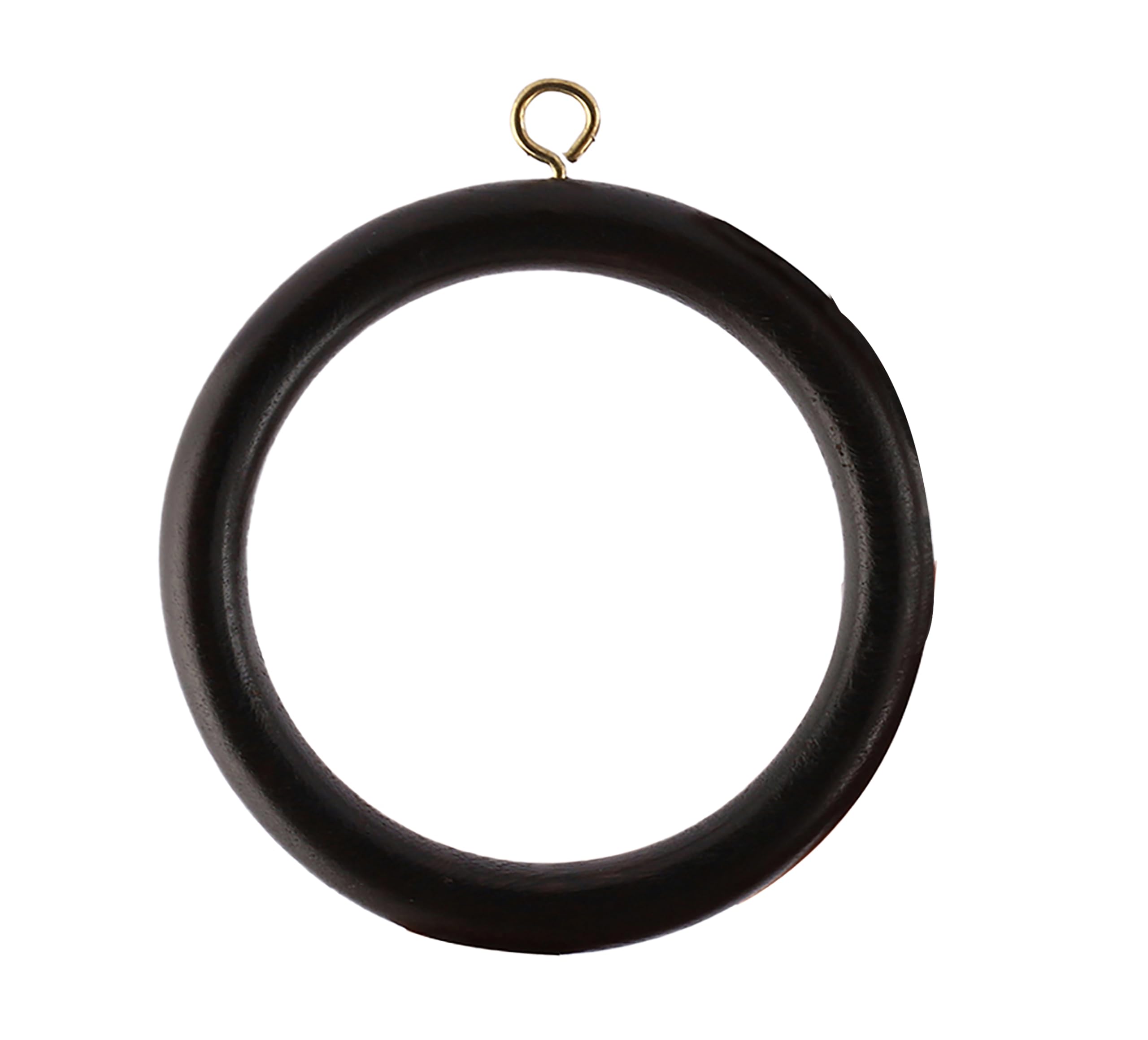 Gardinenringe aus Holz, Innendurchmesser 6,6 cm, schwarz, für Badezimmer/Dusche, Glas-Finish, 24 Stück, schwarz
