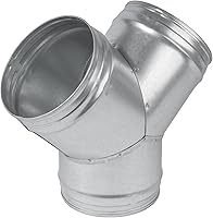 Vista 1 de Conector de conducto en forma de Y de 3 vías de metal de 6 pulgadas - Divisor de conductos de metal para conductos redondos - Brida de adaptador