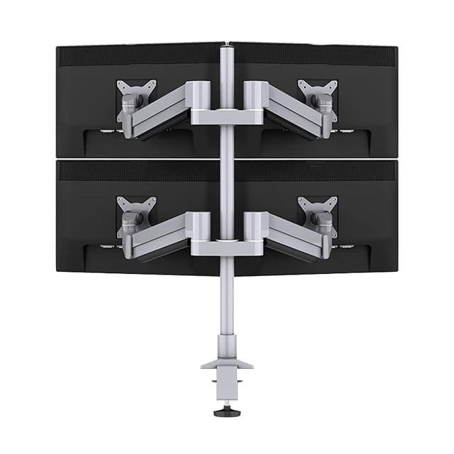 Quad Screen Monitor Stand Mount 15-27 Monitor Desk Mount Stand with Robotic Arm Height Adjustable Monitor Arm Mount
