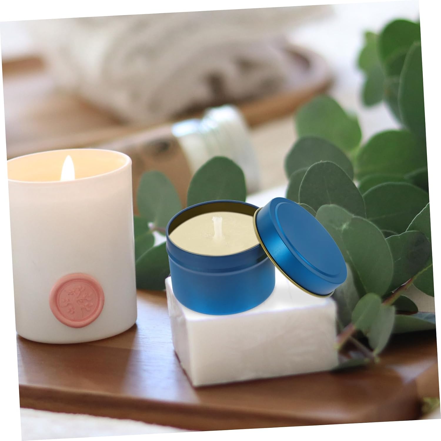 24pcs Tinplate Candle Jars with Lids Durable DIY Candle Making Containers for Scented Creative Design for Home and Gifting