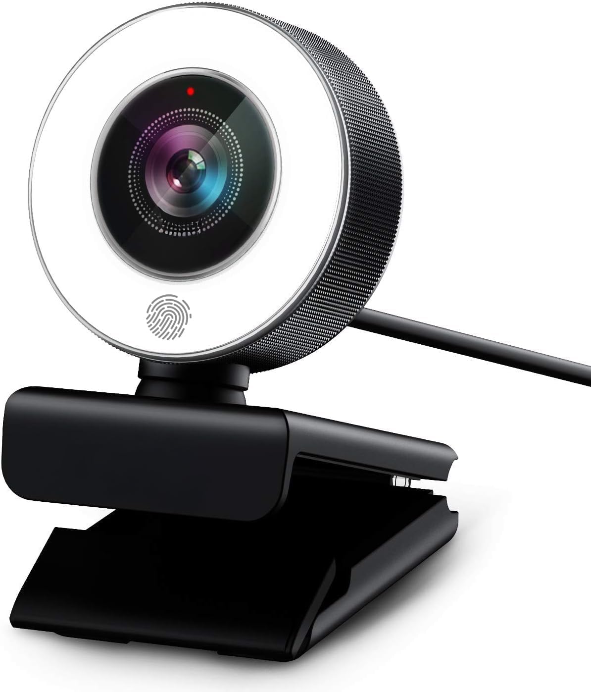 PC Webcam for Streaming HD 1080P, PA552 USB Pro Computer Web Camera Video Cam for Mac Windows Laptop Conferencing Gaming Webcam with Touch Screen Ring Light & Microphone & Tripod