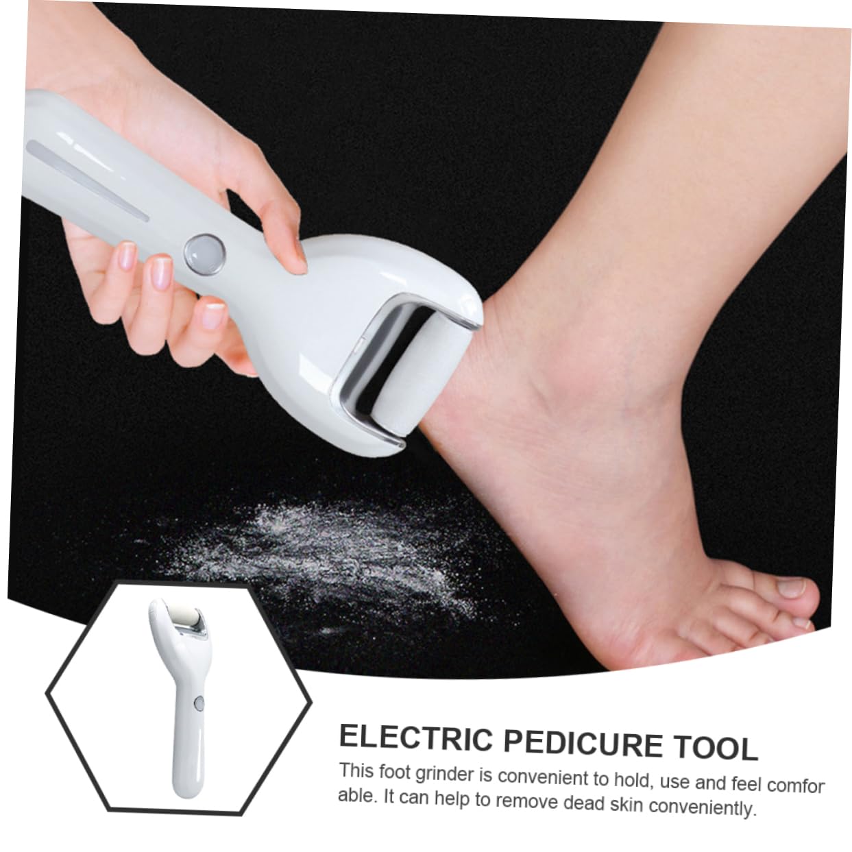 Pédicure Électrique pour Pieds 2000mah Abs, Outil Pratique Blanc