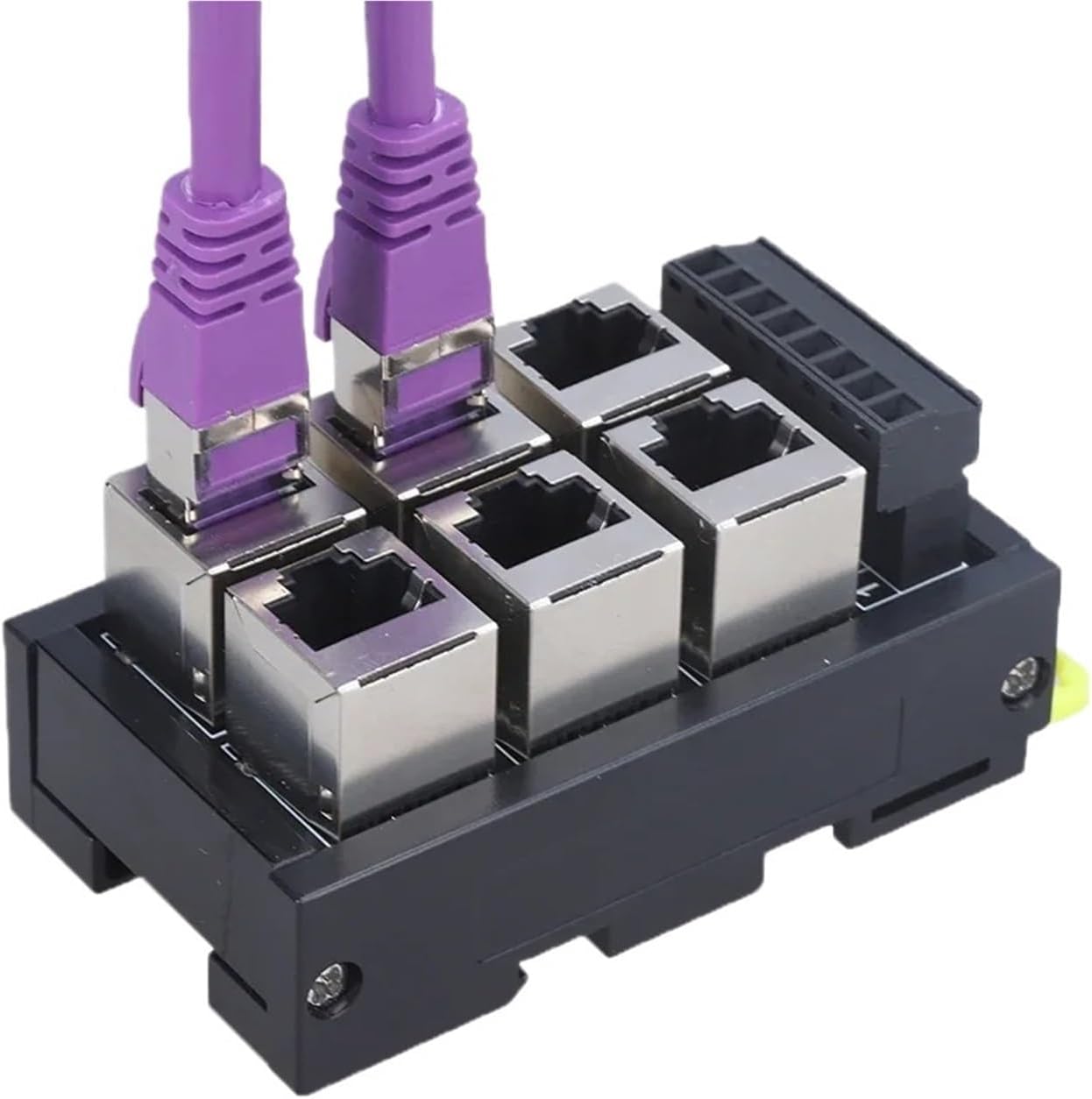 1pcs RJ45 Ethernet To 6P Terminal Hub Module 2 3 4 5 6 Hole Channel Plug-in Network Port(6Ports)