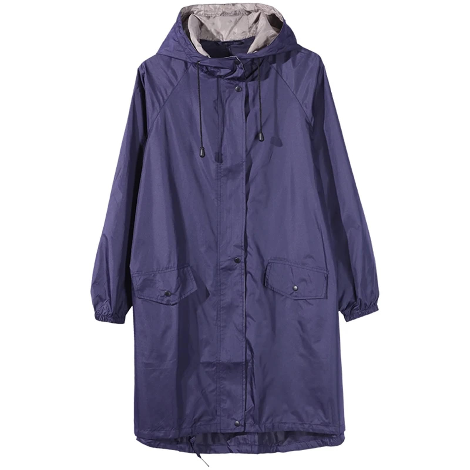 Poncho Lluvia Chaqueta impermeable larga y elegante for mujer con capucha cordón for senderismo viajes