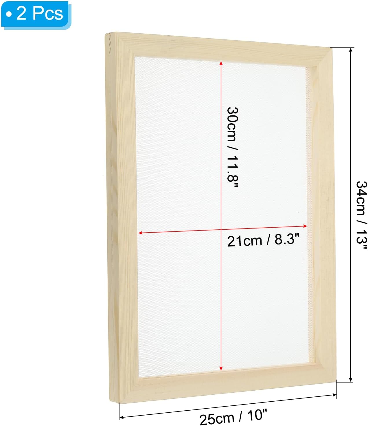 PATIKIL 10"x13" A4 Wooden Paper Making Screen, 2pcs Paper Making Mould Papermaking Mould Deckle Printing Frame for DIY Paper Craft Tool Dried Flower Handcraft, Natural Color