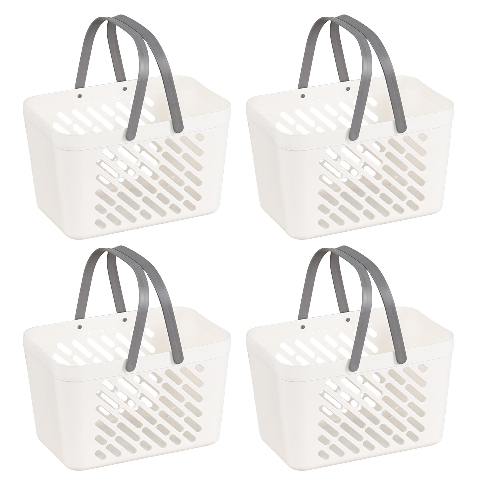 Vababa 4 Pack Portable Shower Caddy Plastic Caddy Organizer with Handle Portable Shower Caddy Tote Organizer Basket for