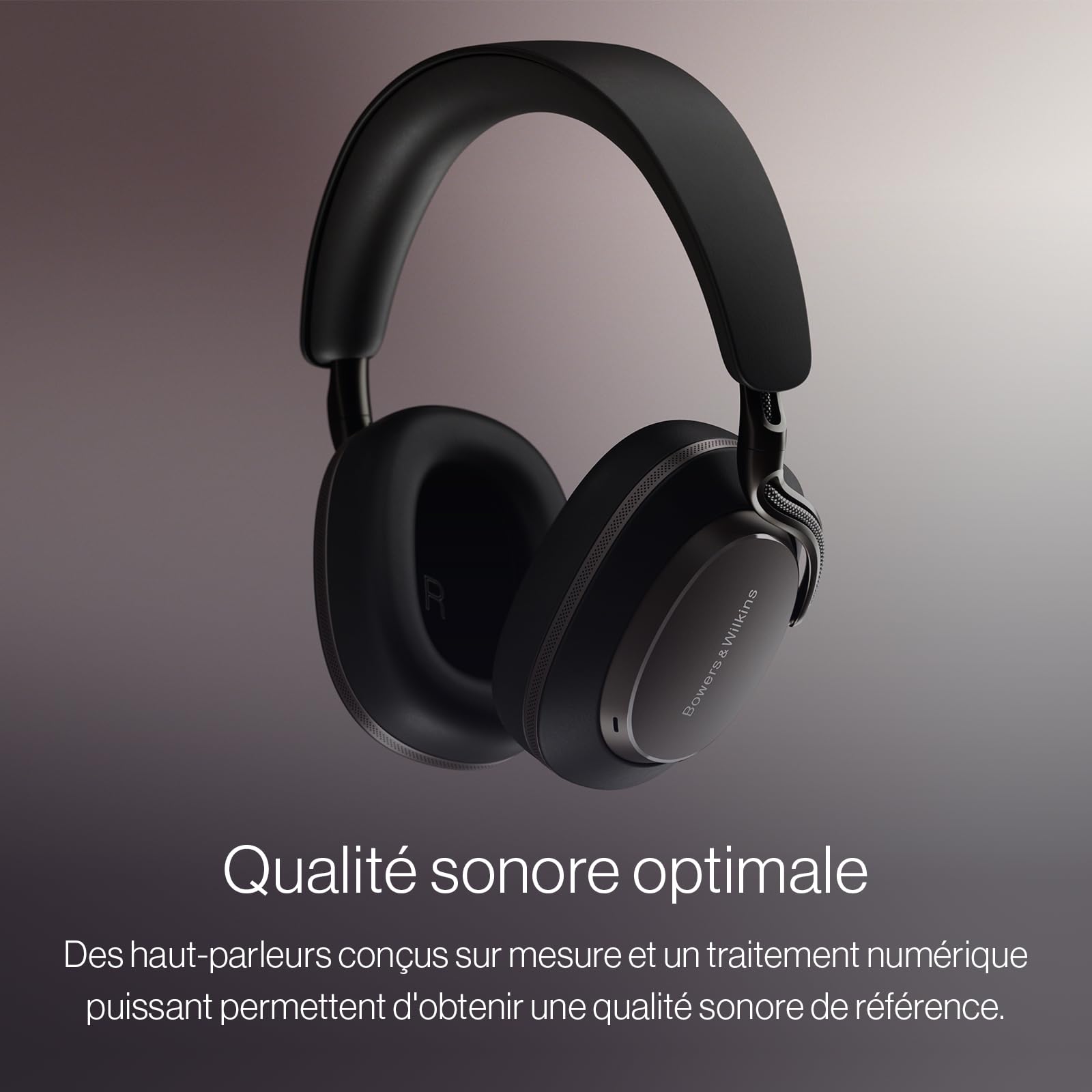 Bowers & Wilkins Px8 S2 Casque sans Fil à Réduction de Bruit avec Bluetooth Audio, & Recharge Rapide, 30 Heures de Lecture Haute Résolution et Microphone Intégré - Noir Onyx