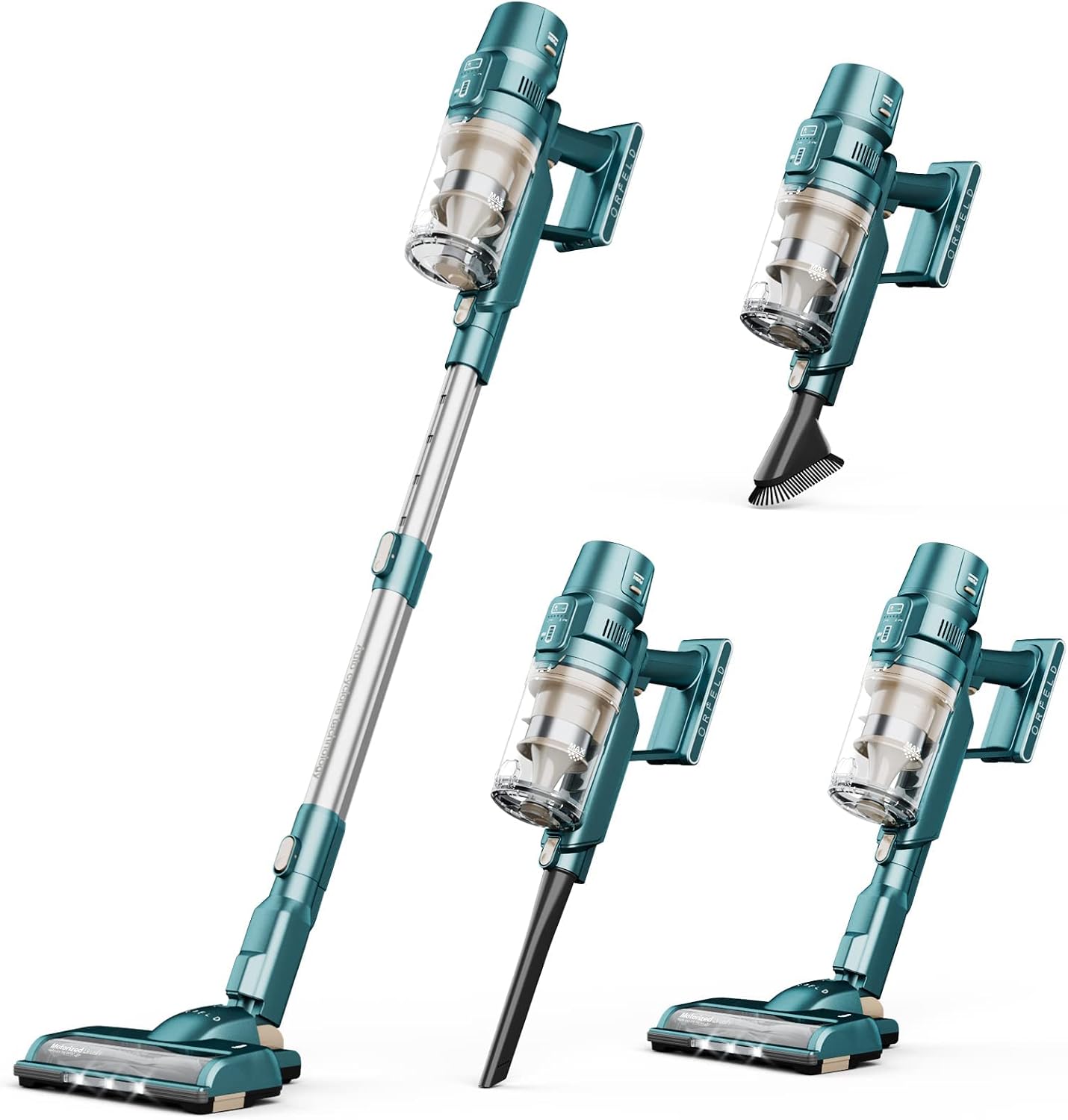 ORFELD Cordless Vacuum Cleaner, Cordless Stick Vacuum with Intelligent Sensing, 26000Pa Powerful Suction, Up to 50Mins Runtime Lightweight Vacuum for Deep-Clean Pet Hair Carpet Hard Floor