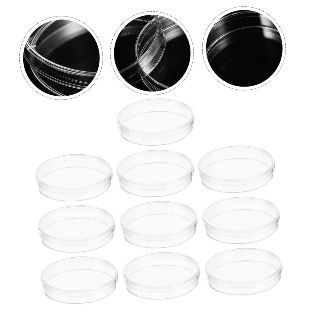 iplusmile 50piezas Placas De Cultivo Celular Transparentes De Plástico Para Laboratorio Para Experimentos Científicos y Análisis Investigación