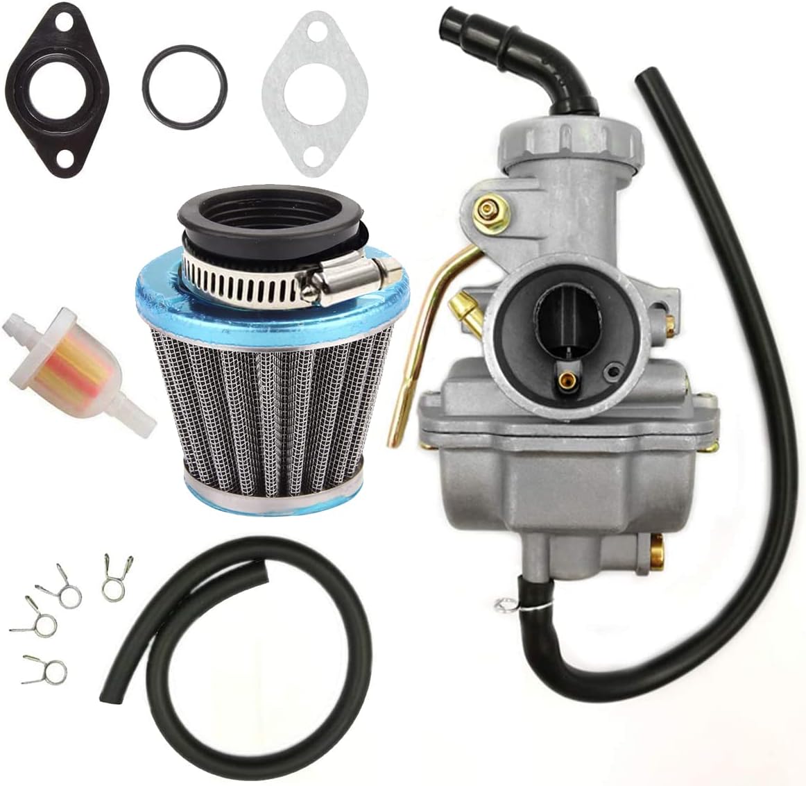 ATV Carburetor PZ20 Carb Set with Air Filter and Fuel Filter for 50cc 70cc 80cc 90cc 110cc 125cc TaoTao Honda Baja Coolster Quad Pit Bike Dirtbike Go Kart Moped Scooter