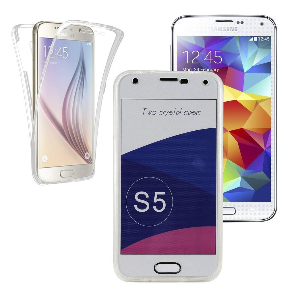 Galaxy S5 I9600 Case, KAWOO Slim 360-degree Protective Shockproof Front and Back Full Body TPU Silicone Gel Case Cover for Samsung Galaxy S5 I9600