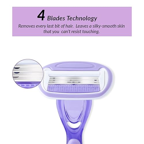 Miniatura 5 de Natural Solution Maquinillas de afeitar para mujer, para un afeitado corporal más suave, impregnado con vitamina E y aloe, recortador de bikini,