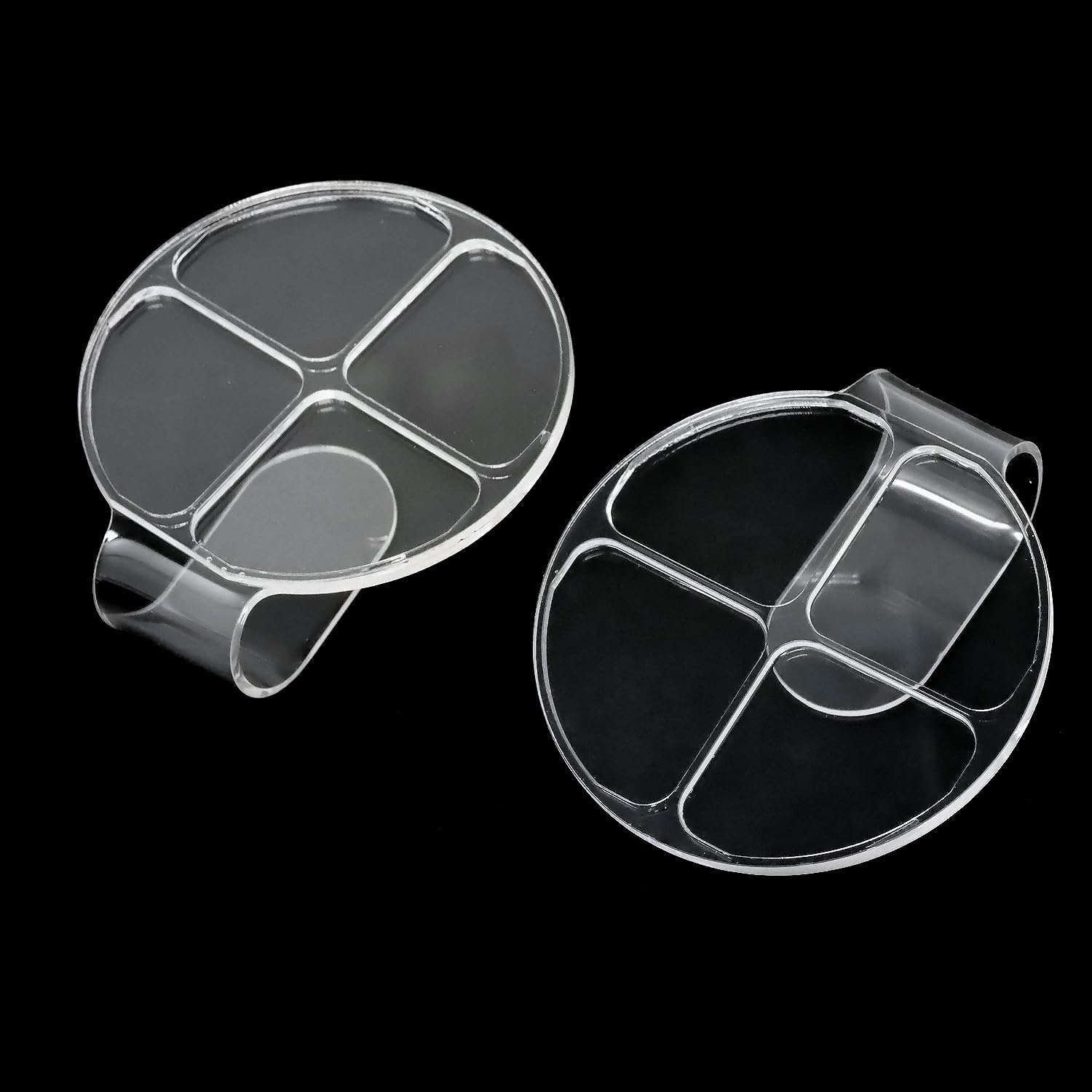yueton 2PCS Acrylic Makeup Mixing Tray Makeup Palette Spatula Eyeshadow Makeup Hand Palette Nail Art Transparent Palette Hand Makeup Mixing Palette Cosmetic Foundation Dish for Makeup Foundation-image-16